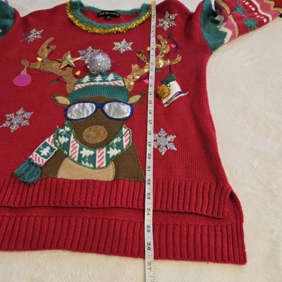 United‎ States Sweaters Women's Ugly Christmas Reindeer 3D Long Sleeve Medium - Picture 12 of 16